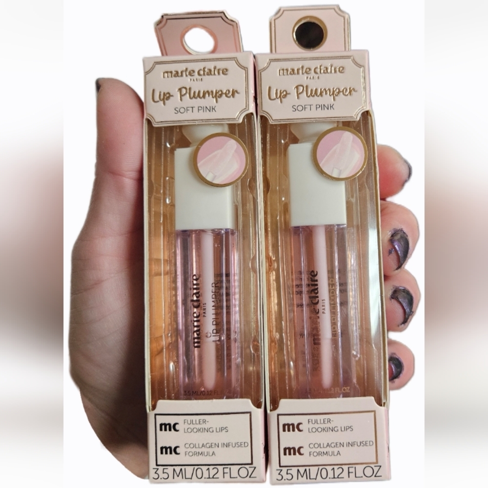 NWT 》2×《 MARIE CLAIRE SOFT PINK LIP PLUMPER GLOSSES!